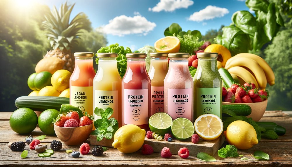 Protein-Limonade und Früchte
