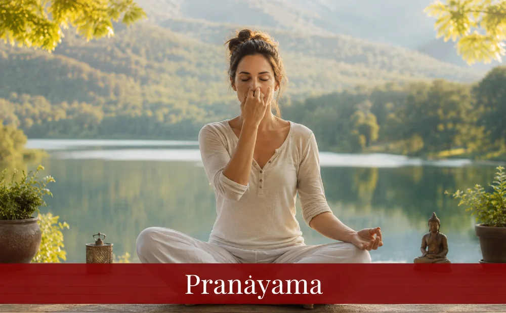 Pranayama - Frau am See - Symbolbild