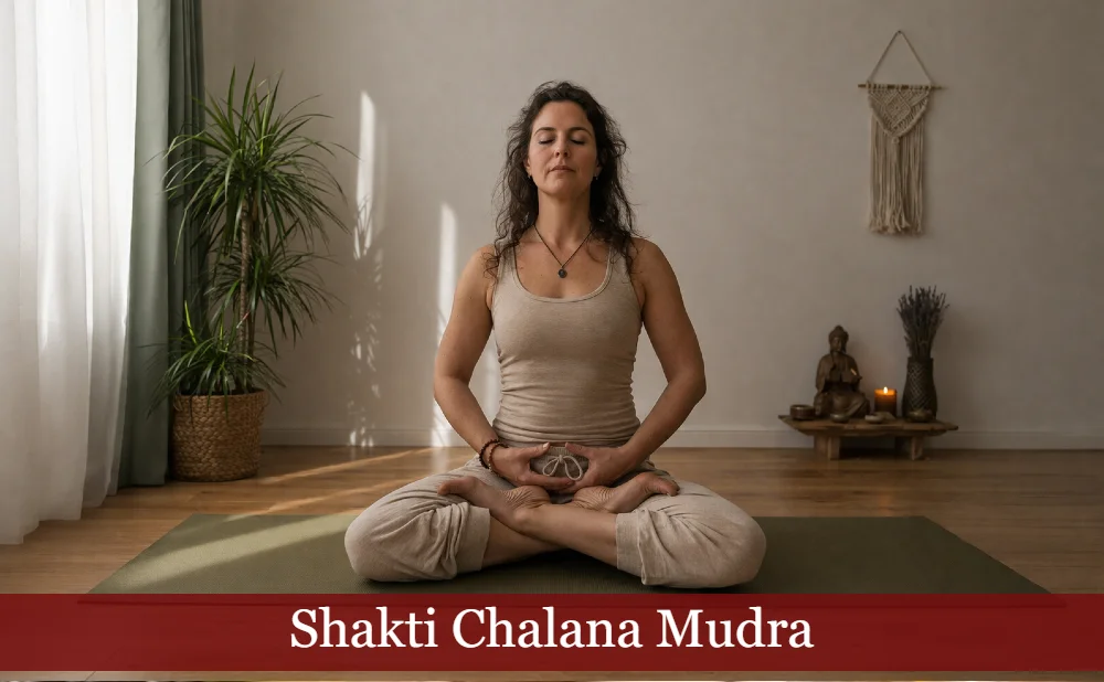 Frau beim Praktizieren vom Shakti Chalana Mudra