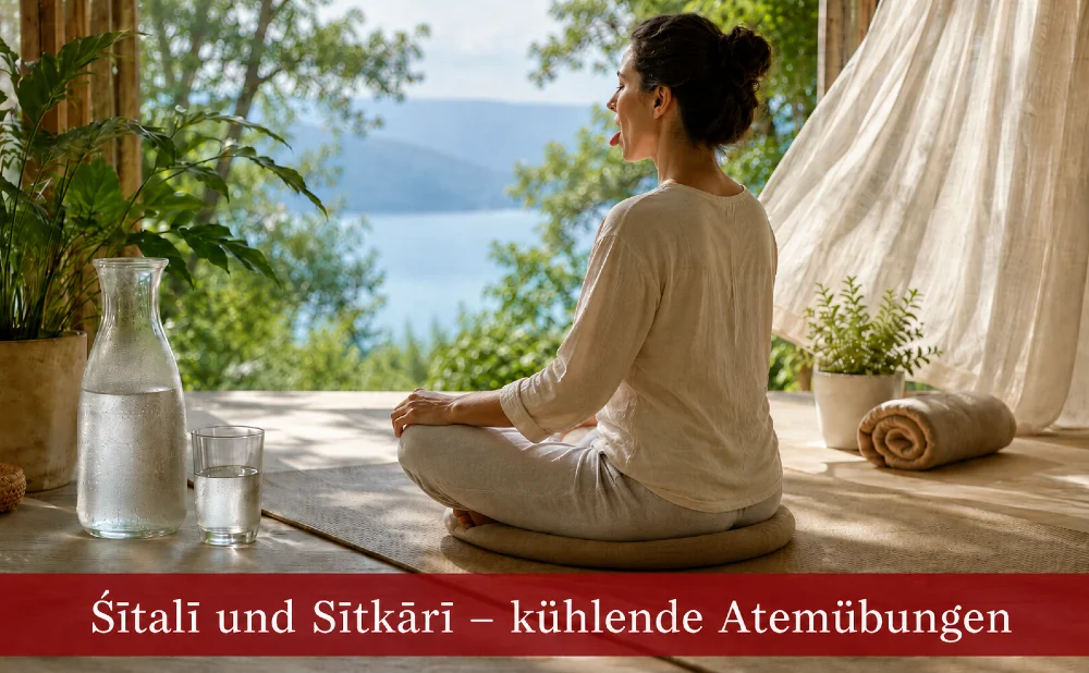 Śītalī und Sītkārī Symbolbild: Frau am geöffneten Fenster bei Atemübungen