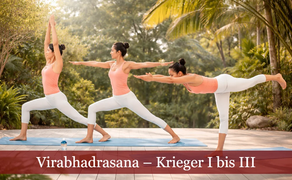 Virabhadrasana – Krieger I bis III  im Urwald