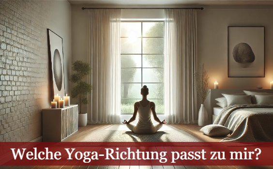 Ruhige Yoga-Szene im Schlafzimmer