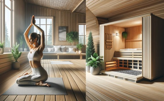 Yoga und Sauna kombiniert