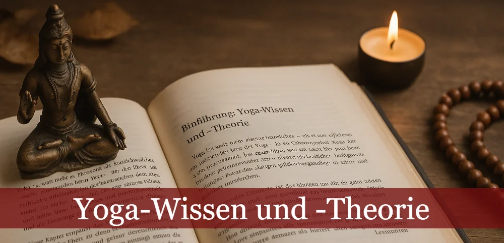 Yoga-Wissen und Theorie - Buch, Kerze und Shiva-Figur