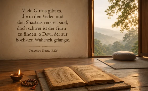 Zitat: Viele Gurus gibt es, die in den Veden und den Shastras [Texte] versiert sind, doch schwer ist der Guru zu finden, o Devi, der zur höchsten Wahrheit gelangte.